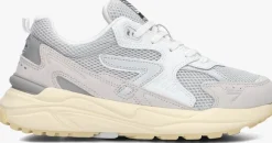 HUB grijze lage sneakers grid-w>DAMES Sneakers