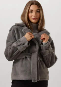 grijze ibana leren jas cristel