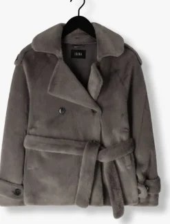 grijze ibana leren jas cristel