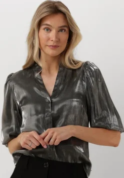 JANSEN AMSTERDAM grijze blouses sq782 blouse bo>DAMES Blouses