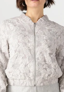 JANSEN AMSTERDAM grijze jack josien jasje j 275 jacquard bomber long sleeve><noscript><img width=