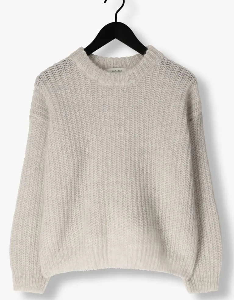 KNIT-TED grijze trui phoebe>DAMES Truien & Vesten