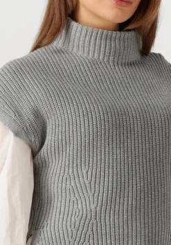 grijze mos mosh coltrui mmbiola bine knit vest