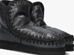 MOU grijze vachtlaarzen eskimo 18 glitter logo>DAMES Laarzen