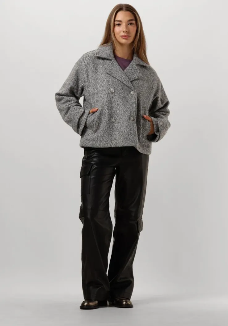 grijze neo noir mantel sandra soft jacket