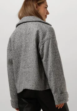 grijze neo noir mantel sandra soft jacket