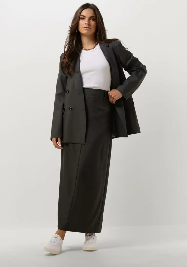 NEO NOIR grijze maxirok vipse melange skirt>DAMES Rokken