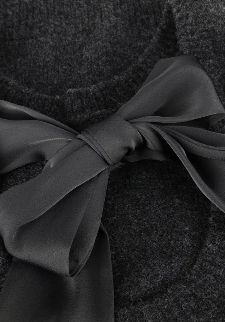 NEO NOIR grijze top martha bow knit tee>DAMES Tops & T-Shirts