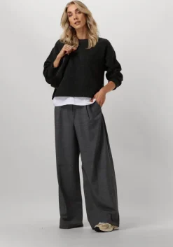 grijze neo noir trui detri solid knit blouse