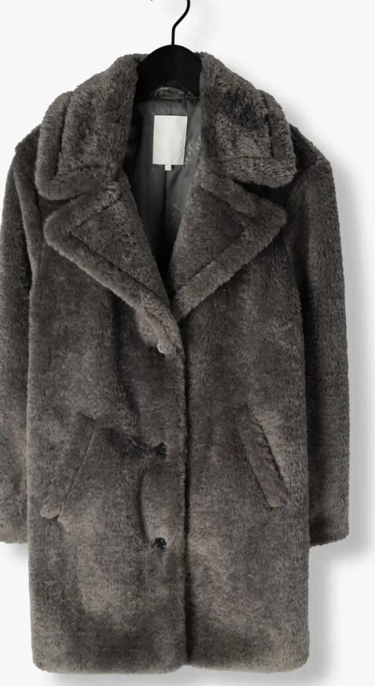 grijze notre-v faux fur jas nv-ecrin