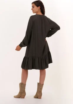SCOTCH & SODA grijze mini jurk easy fit long sleeve dress with smock details><noscript><img width=