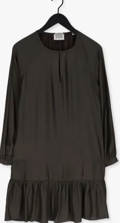 SCOTCH & SODA grijze mini jurk easy fit long sleeve dress with smock details><noscript><img width=
