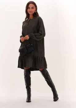 SCOTCH & SODA grijze mini jurk easy fit long sleeve dress with smock details><noscript><img width=