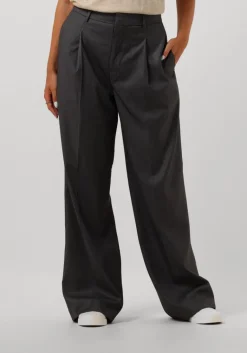 SCOTCH & SODA grijze pantalon rose pleated high-rise wide leg pant>DAMES Broeken