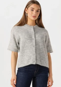 SELECTED FEMME grijze top slflulu 2/4 knit cardigan>DAMES Tops & T-Shirts