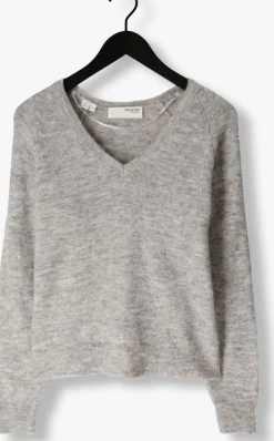 SELECTED FEMME grijze trui slflulu new ls knit v-neck b noos><noscript><img width=