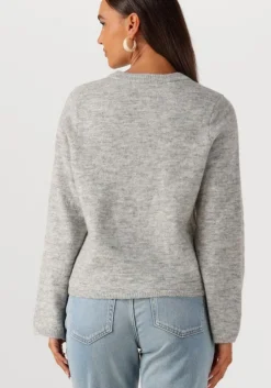 grijze selected femme vest slflulu new ls knit cardigan