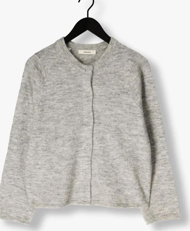 grijze selected femme vest slflulu new ls knit cardigan
