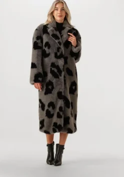 SILVIAN HEACH grijze faux fur jas long furr coat lemos>DAMES Jassen