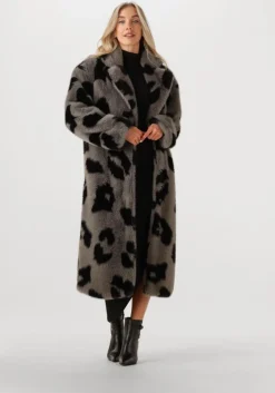 SILVIAN HEACH grijze faux fur jas long furr coat lemos>DAMES Jassen