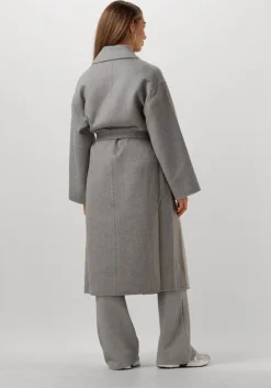 grijze summum mantel long coat wool classic