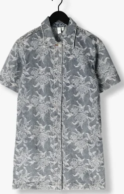 grijze y.a.s. maxi jurk yasflamera ss denim shirt dress