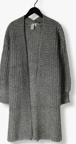 grijze y.a.s. vest yasdally ls long knit cardigan
