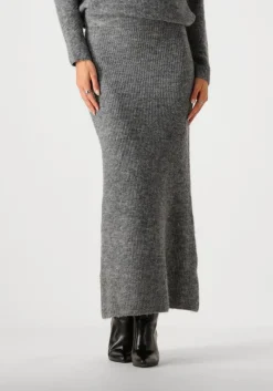YDENCE grijze maxirok knitted skirt lainey>DAMES Rokken