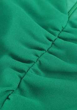 groene access mini jurk ruched dress with v neckline