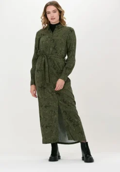 groene another label maxi jurk chaniwa dress l/s