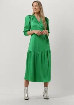 groene co'couture midi jurk mira wrap dress