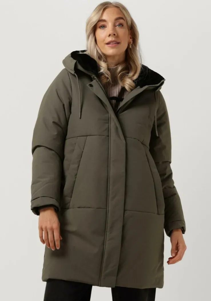 groene elvine gewatteerde jas tiril