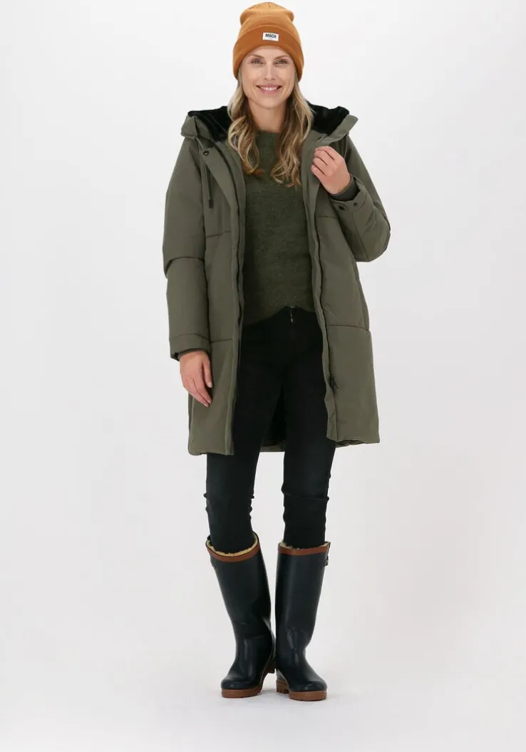 groene elvine gewatteerde jas tiril