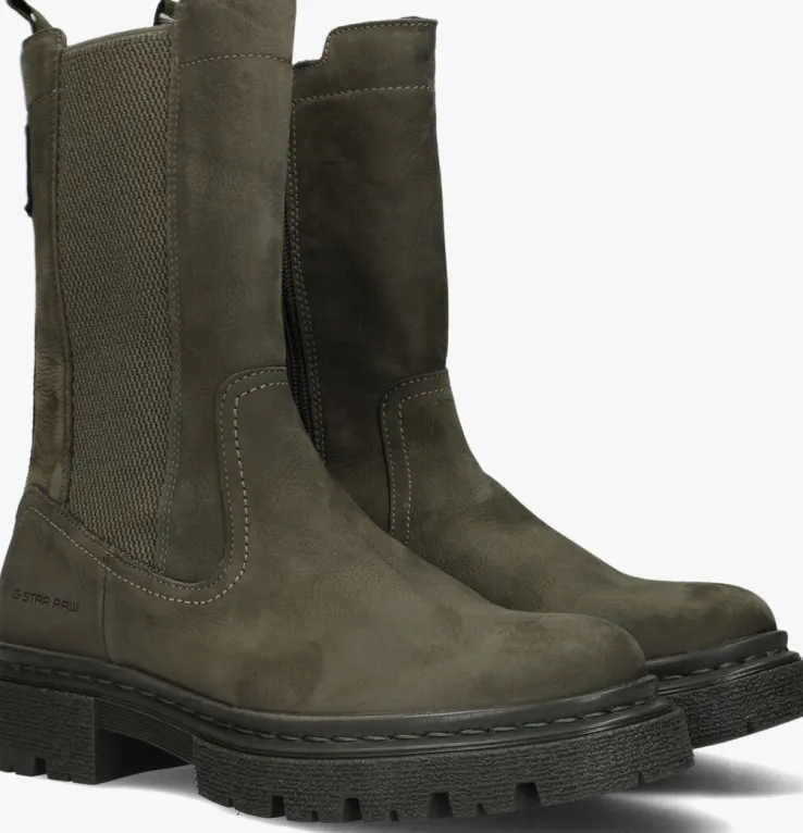 groene g-star raw chelsea boots kafey hgh chs nub w