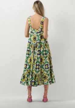 groene mes demoiselles midi jurk cally