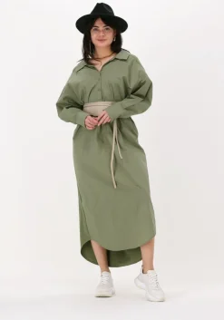 groene mes demoiselles midi jurk meksen
