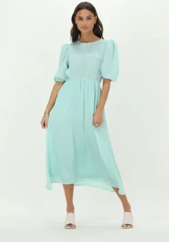 groene na-kd midi jurk balloon sleeve structured midi dress