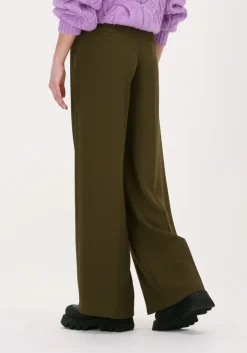 groene notes du nord wijde broek oliana pants dark olive