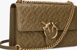 groene pinko schoudertas love one classic dc vitello