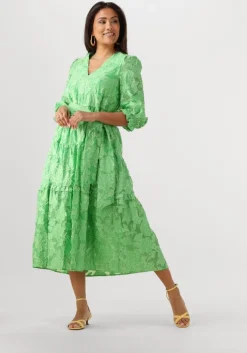 groene selected femme midi jurk slfsadie 3/4 midi dress