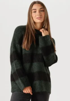 groene selected femme trui slfgabella ls knit o-neck camp