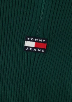groene tommy jeans trui sweaters half zipp