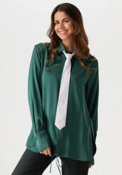 groene vanilia blouses satin wrap blouse