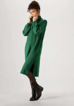 groene y.a.s. midi jurk yasbalis ls funnel knit dress