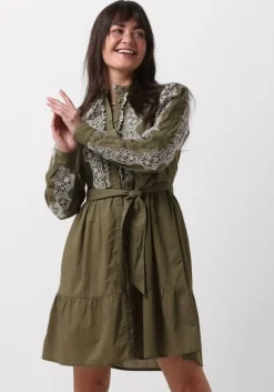 groene y.a.s. mini jurk yasmuris ls shirt dress s.