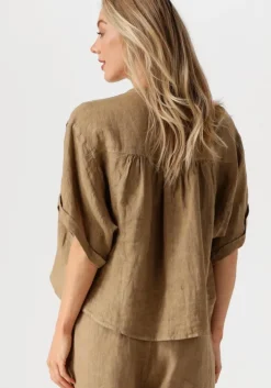 khaki by-bar blouses axel linnen blouse