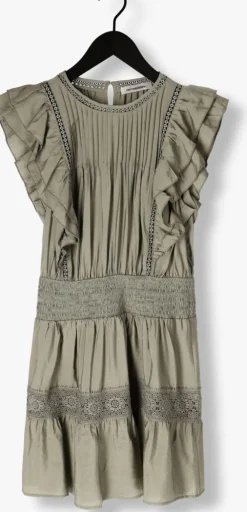 khaki co'couture mini jurk callumcc frill pintuck dress