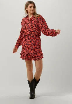 koraal alix the label minirok ladies woven two colour ruffle skirt