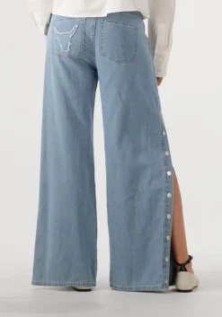 ALIX THE LABEL e straight leg jeans ladies woven chambray denim pants><noscript><img width=