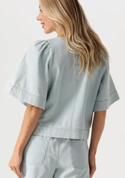 lichtblauwe by-bar blouses olivia bleeched denim blouse